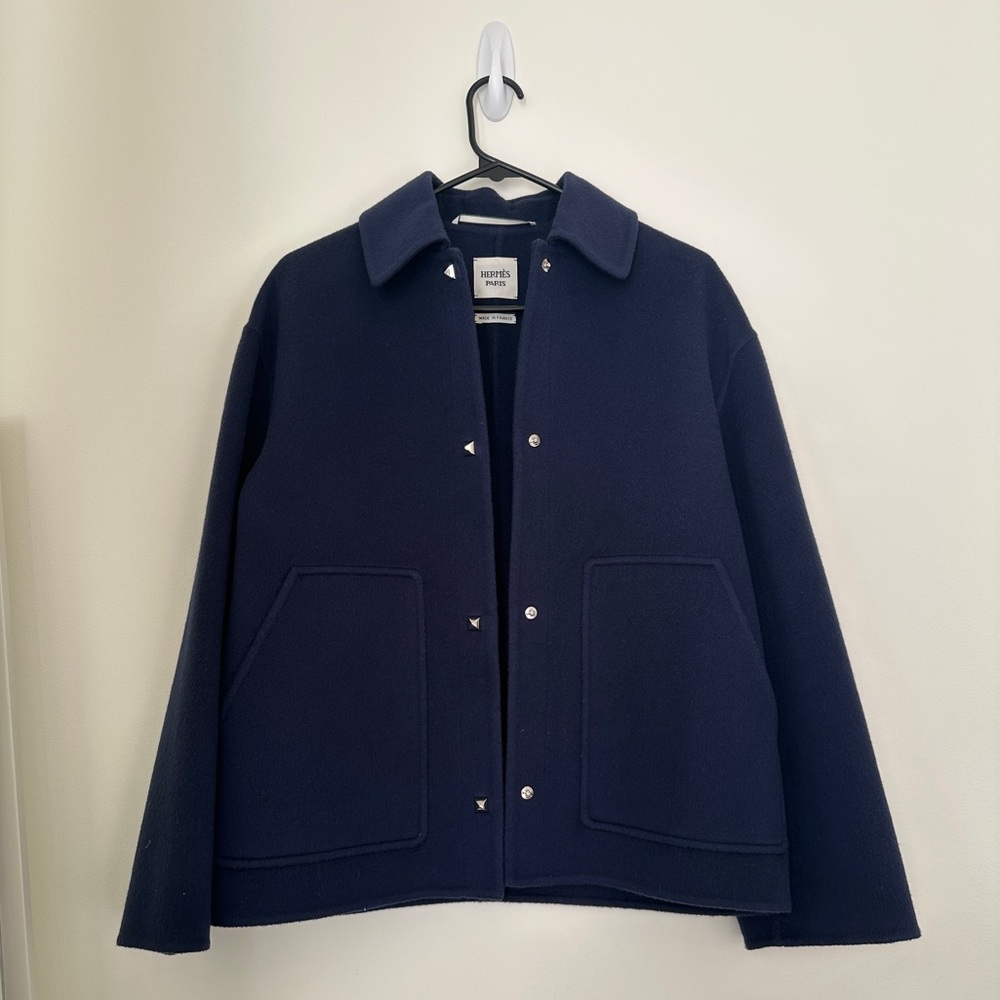 Hermes Medor button short cashmere jacket